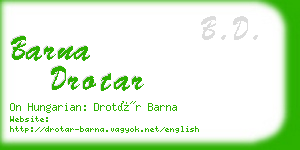 barna drotar business card